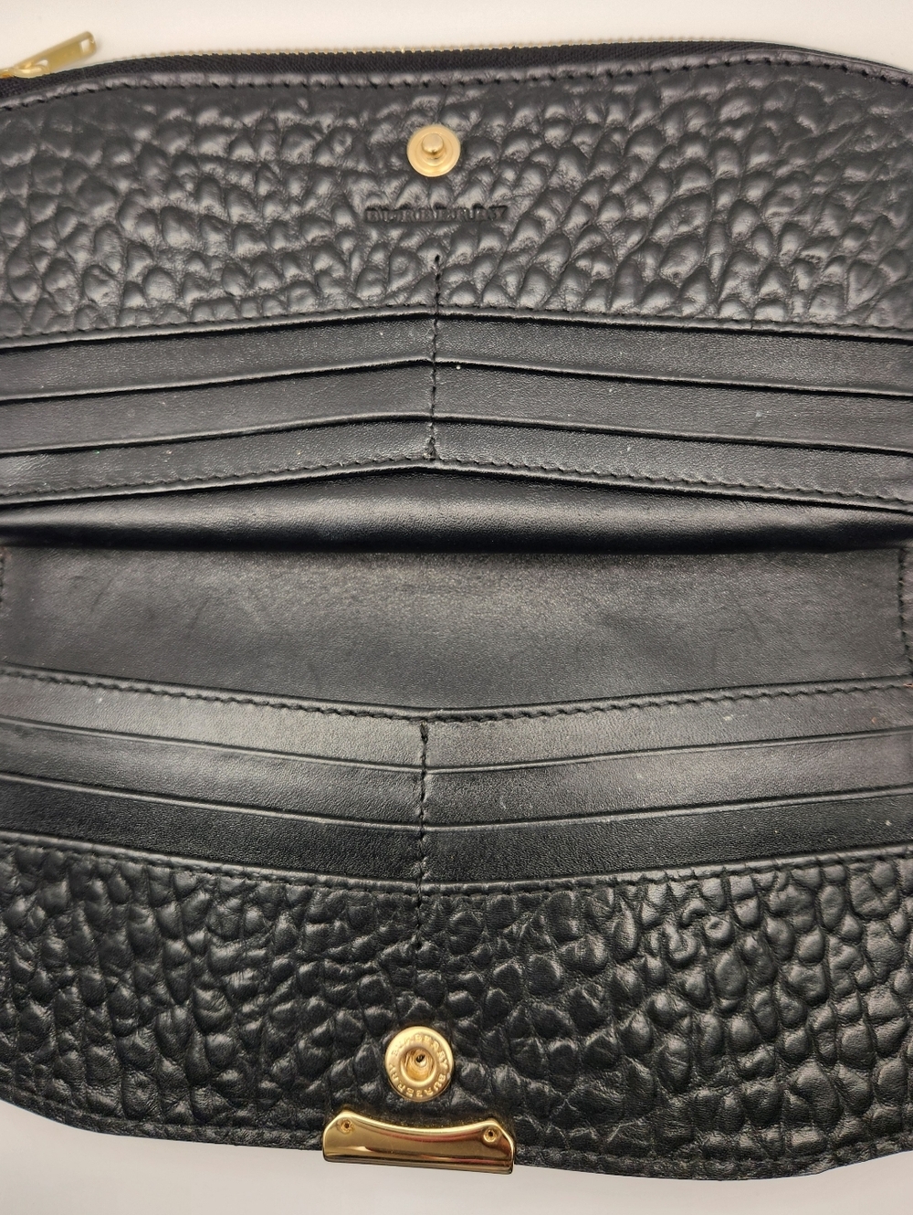 Burberry Embossed Check Leather Wallet - Picture 4 of 15